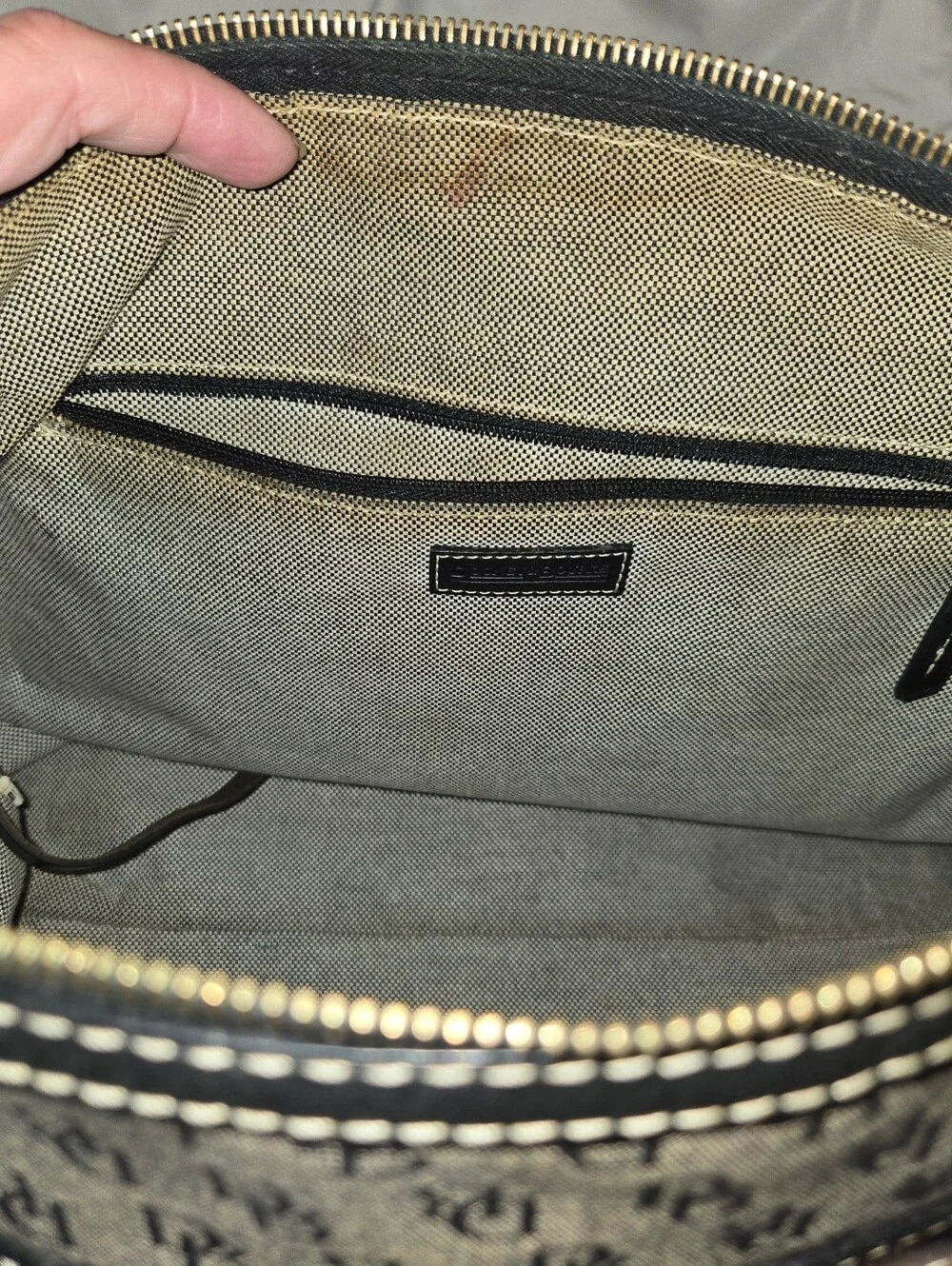 Dooney & Bourke Gray Logo Hobo with Black Trim